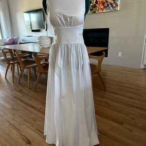 Andrea Iyamah White Halter Sleeveless Maxi Dress